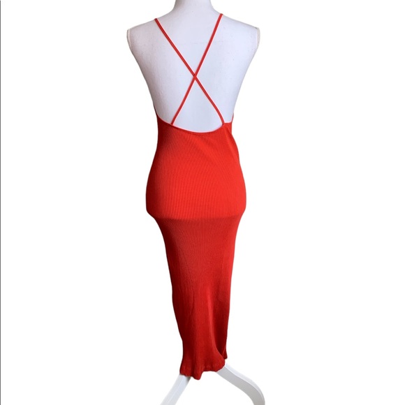 Zara Spaghetti Strap Cross Back Midi Dress Size Small - Picture 4 of 15